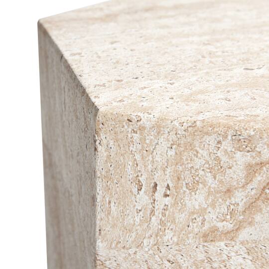 Empire Art Direct 18" Hexagonal Travertine Finish Side Accent Table
